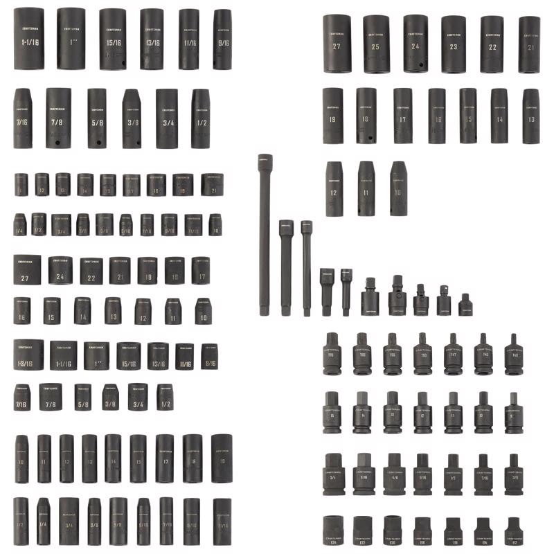 Craftsman 1/4 & 3/8 & 1/2 in. drive SAE 6 Point Mechanic's Tool Set 130 pc