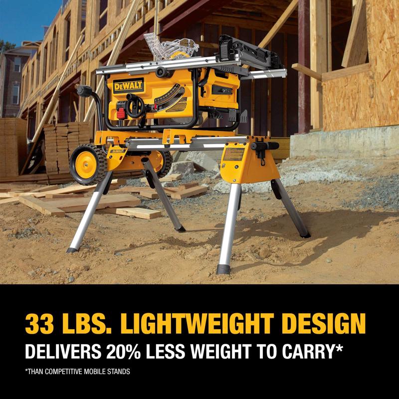 DeWalt Aluminum 9 in. H X 19.75 in. W Rolling Table Saw Stand 200 lb. capacity Yellow 1 pc