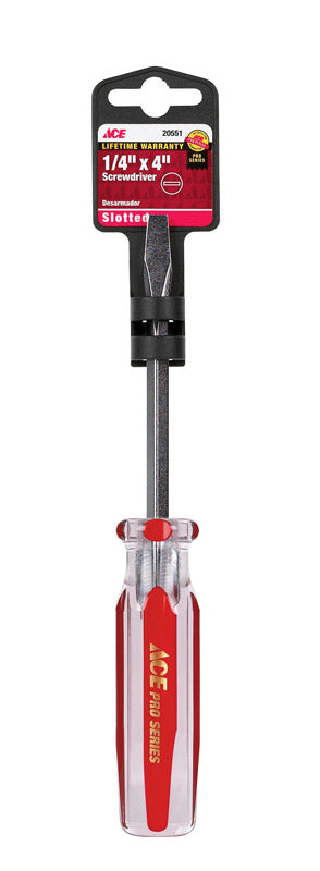 Ace 1/4 in. X 4 in. L Slotted Screwdriver 1 pc, Pack of 3