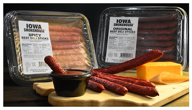 Iowa Smokehouse IS-BDS Beef Deli Stick, Spicy, 13 oz, Pack