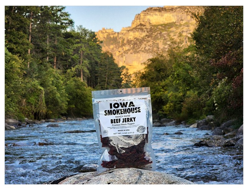 Iowa Smokehouse IS-RH8JP-6CT Beef Jerky, Cracked Black Pepper, 8 oz, 6 CS, Pack of 6