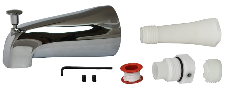 Plumb Pak PP825-35 Bathtub Spout, 16-1/2 in L, 9 in W, 16 in H, Chrome Plated