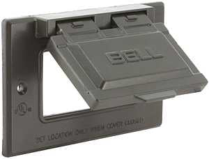 Hubbell 5101-2 Cover, Flip, Snap, 2-13/16 in L, 4-9/16 in W, 1-Gang, Metal, Bronze, Powder-Coated, 24/CT