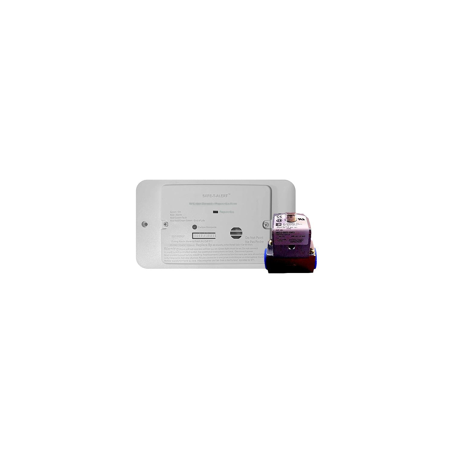Safe-T-Alert 25742RWTTRKIT 25 Series - Dual Propane/LP And Carbon Monoxide Alarm w/Trim Ring &amp; Solenoid, White