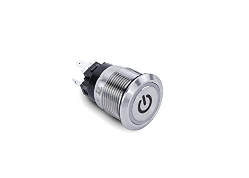Sierra AV10060G Push-Button Switch, Off/On, Green Halo LED w/On-Off Symbol
