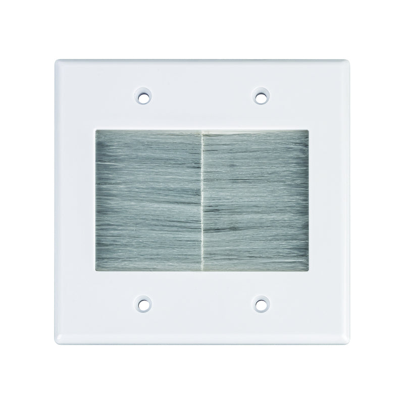Monster Just Hook It Up White 2 gang Plastic Home Theater Brush Wall Plate 1 pk