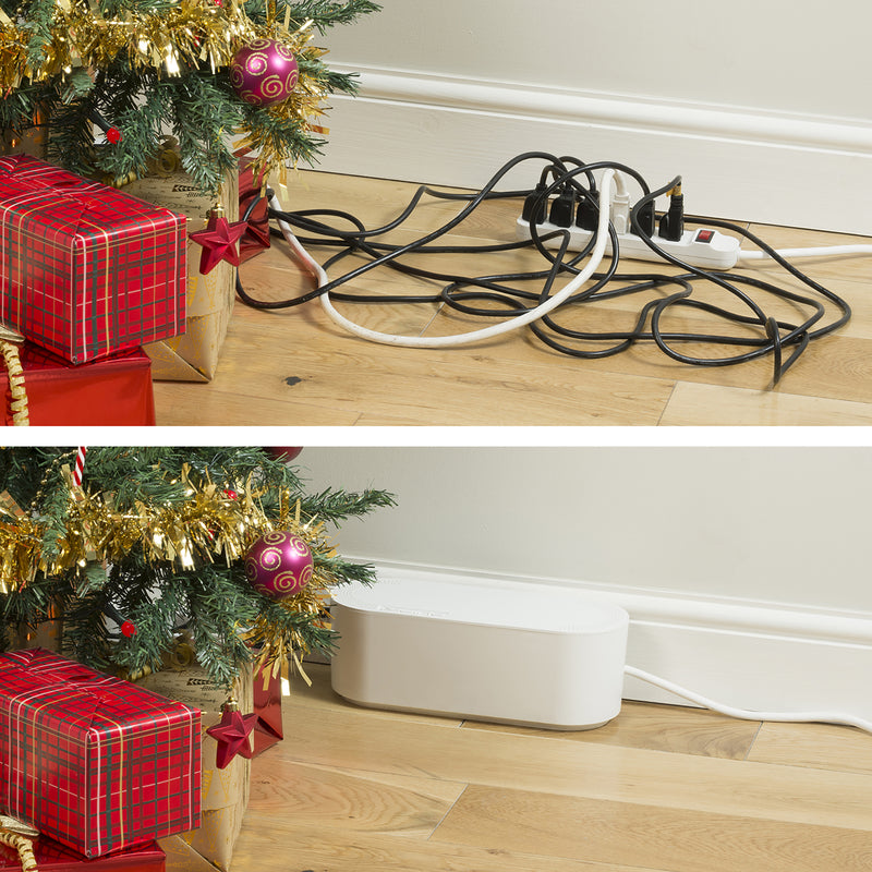 D-Line 12.75 in. L White ABS Cable Organizer Box