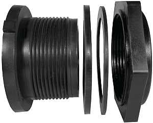 Green Leaf TF 125 P-E Tank Fitting, 1-1/4 in, FPT, Polypropylene, For: Tanks