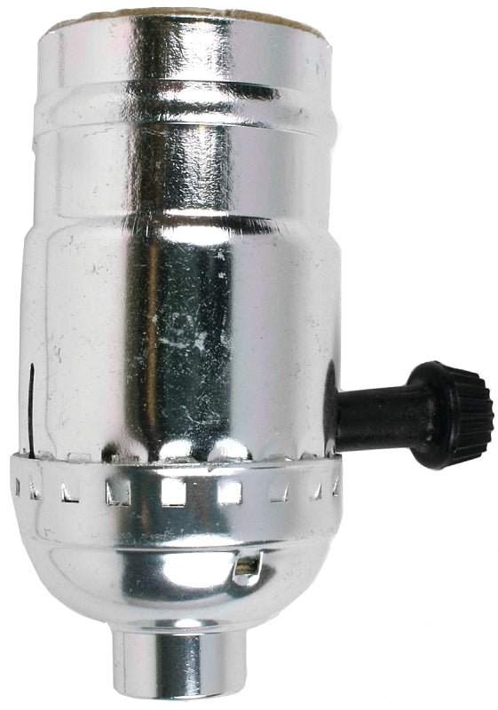 Jandorf 60402 On/Off Turn Knob Lamp Socket, 250 V, 250 W, Nickel Housing Material