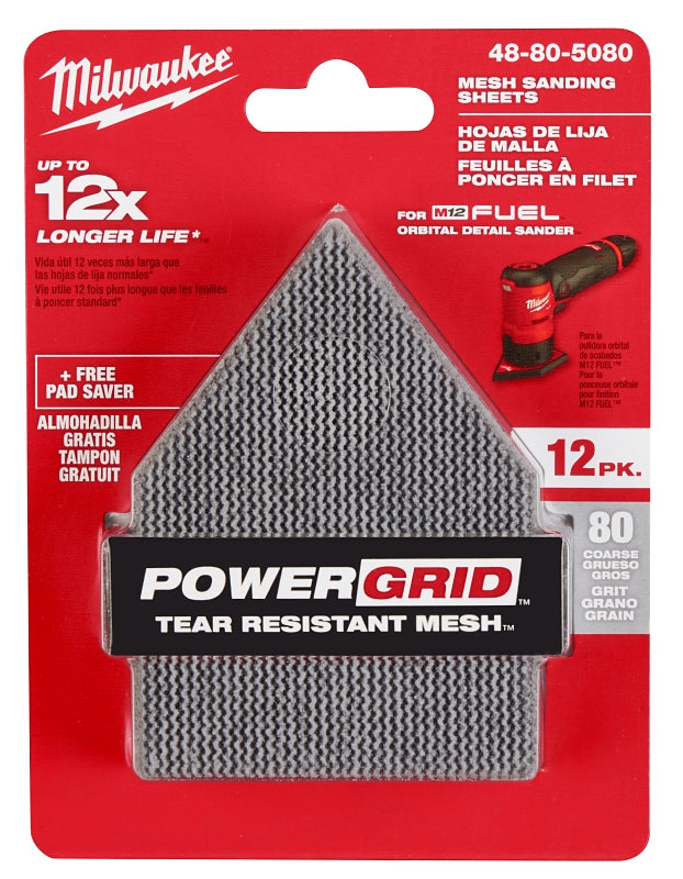 SHEET SANDING ORBIT MESH 80G, Pack of 3