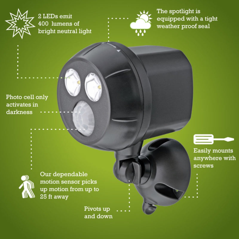 Mr. Beams Motion-Sensing Battery Powered LED Dark Brown Spotlight