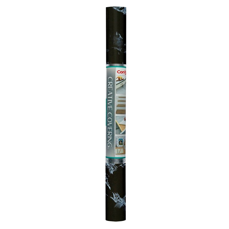 Con-Tact Creative Covering 09F-C9843-12 Shelf and Drawer Liner, 18 in L, 9 ft W, PVC Vinyl, Black