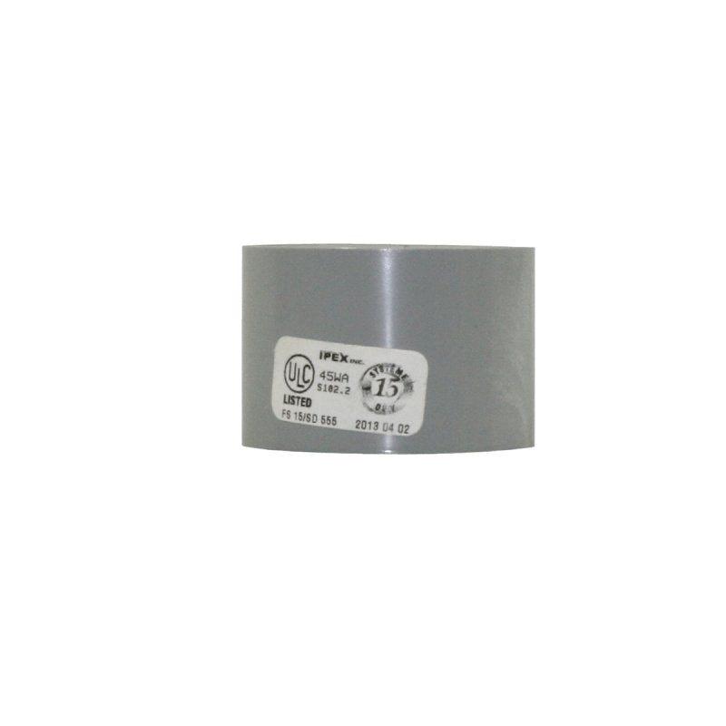 Homerite System 15 Series 326516 DWV Coupling, 1-1/2 in, Hub, PVC, Gray, SCH 40 Schedule