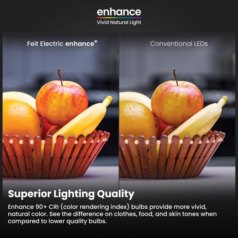 Feit Enhance A19 E26 (Medium) LED Bulb Soft White 100 Watt Equivalence 2 pk