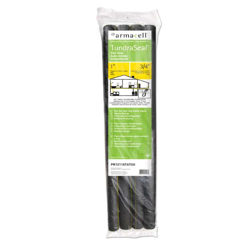 Armacell TundraSeal Self Sealing 1 in. X 3 ft. L Polyethylene Foam Pipe Insulation, Pack of 12