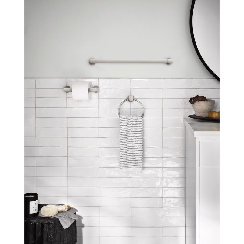 Moen Genta Brushed Nickel Silver Towel Bar 18 in. L Zinc