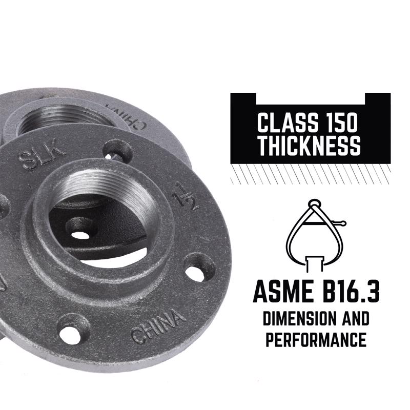 STZ Industries 1-1/2 in. FIP each Black Malleable Iron Floor Flange