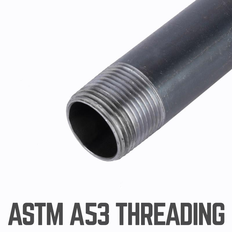 STZ Industries 2 in. MIP each X 2 in. D MIP Black Steel 8 in. L Nipple