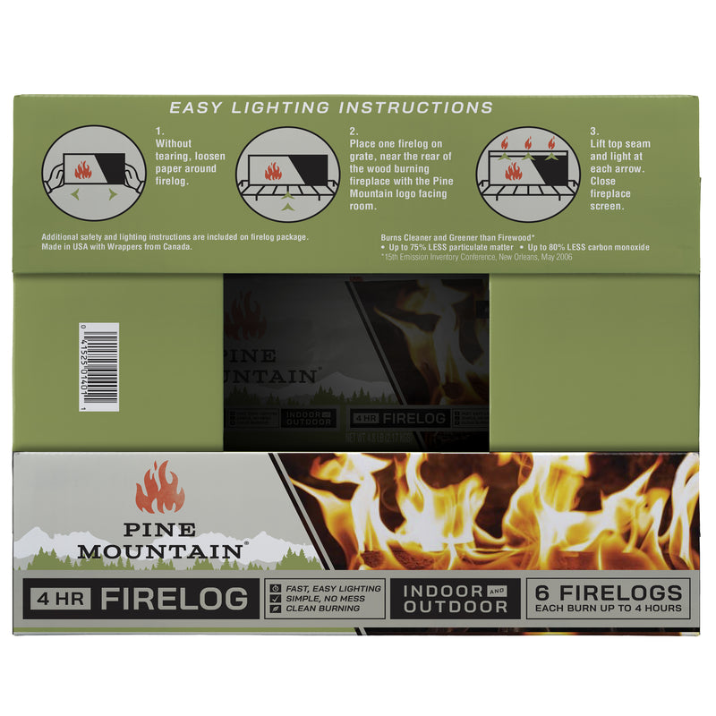 Pine Mountain Fire Log 4 hr 6 pk