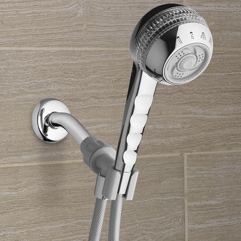 Waterpik PowerSpray Plus Chrome 4 settings Handheld Showerhead 1.8 gpm, Pack of 2