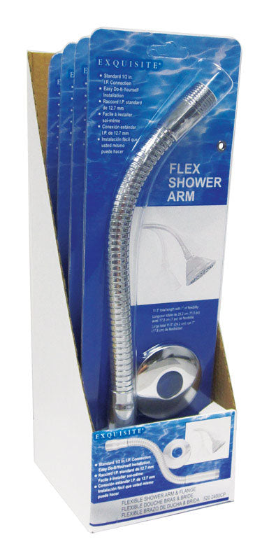 LDR Exquisite Chrome Stainless Steel Shower Arm, Pack of 4