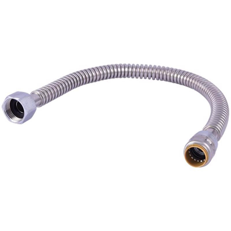 SharkBite 3/4 in. Push Fit X 3/4 in. D FIP 18 in. Stainless Steel Water Heater Supply Connector