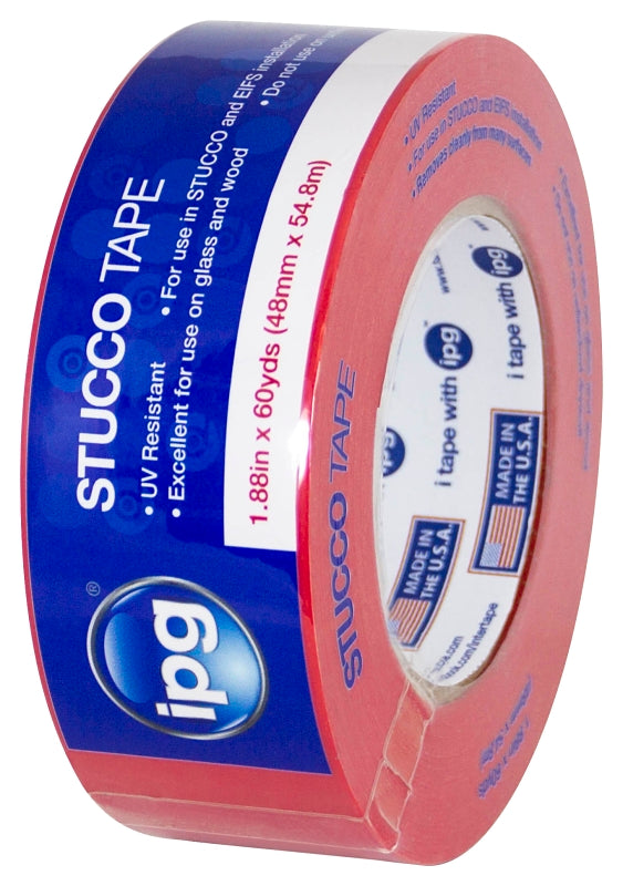 IPG 4379PL Masking Tape, 60 yd L, 2 in W, Polyethylene Backing, Red