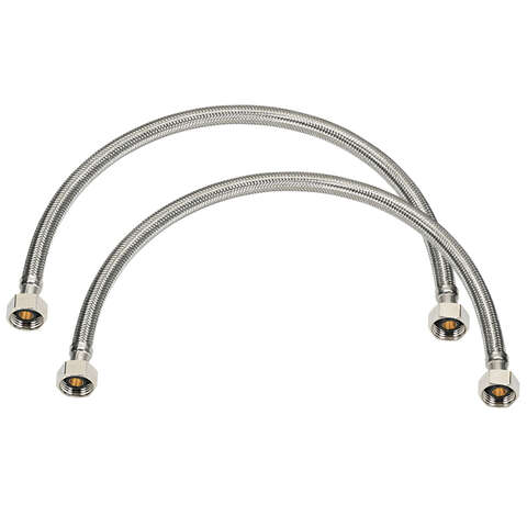 Homewerks 1/2 in. FIP X 1/2 in. D FIP 20 in. Braided Stainless Steel Supply Line