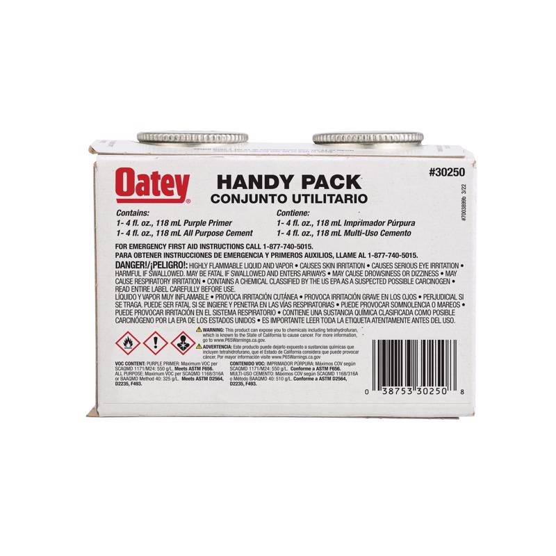 Oatey Handy Pack Clear Primer and Cement For PVC 2 pk, Pack of 12