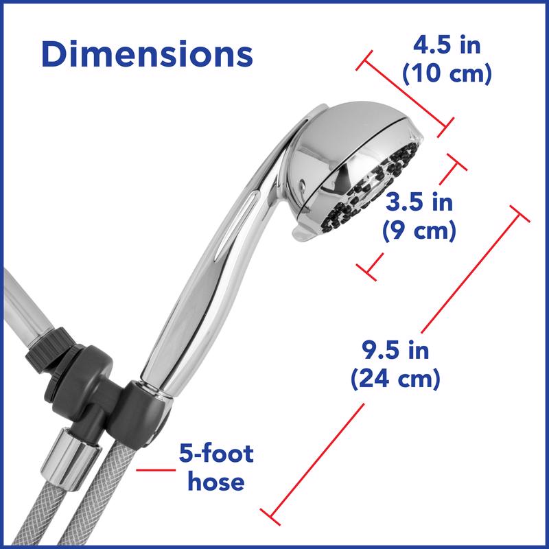 Waterpik PowerPulse Chrome Six settings Handheld Showerhead 1.8 gpm