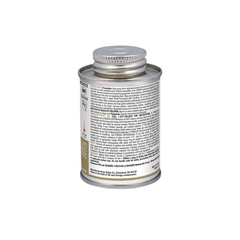 Oatey Clear Cement For PVC 4 oz
