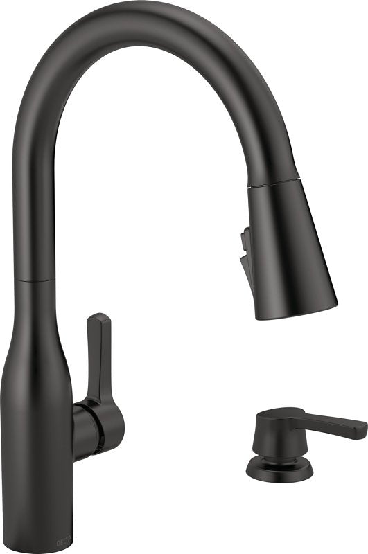 Delta Marca Series 19780Z-BLSD-DST Kitchen Faucet, 1.8 gpm, 1-Handle, 4-Faucet Hole, Metal, Matte, Deck