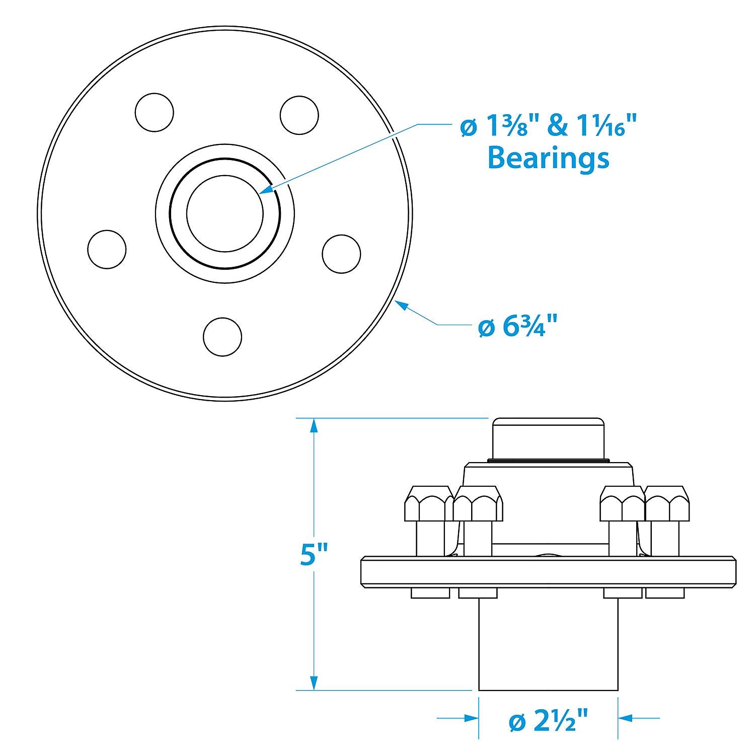 Seachoice 53201 Painted Trailer Wheel Hub