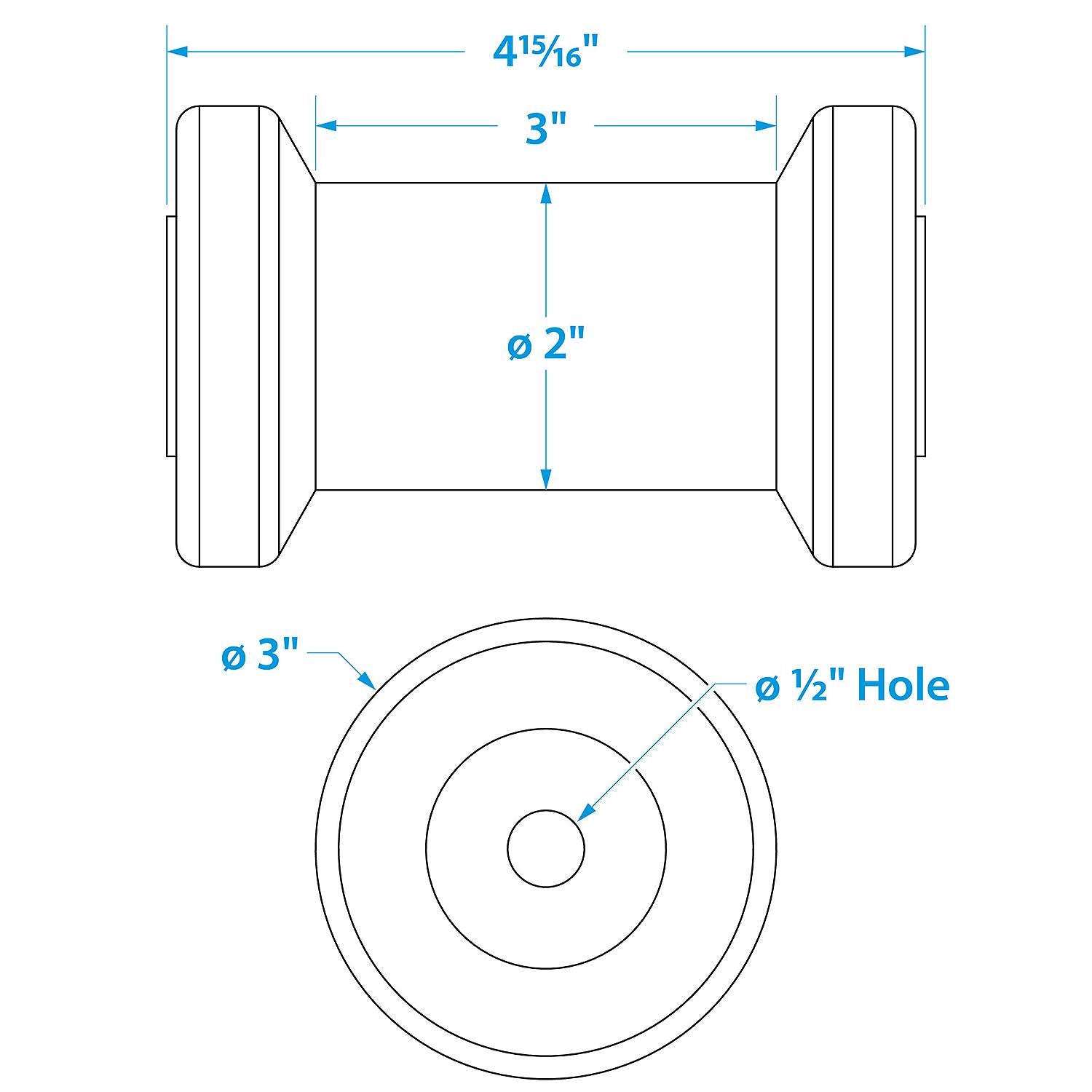 Seachoice Non-Marking TP Yellow Rubber Spool Roller