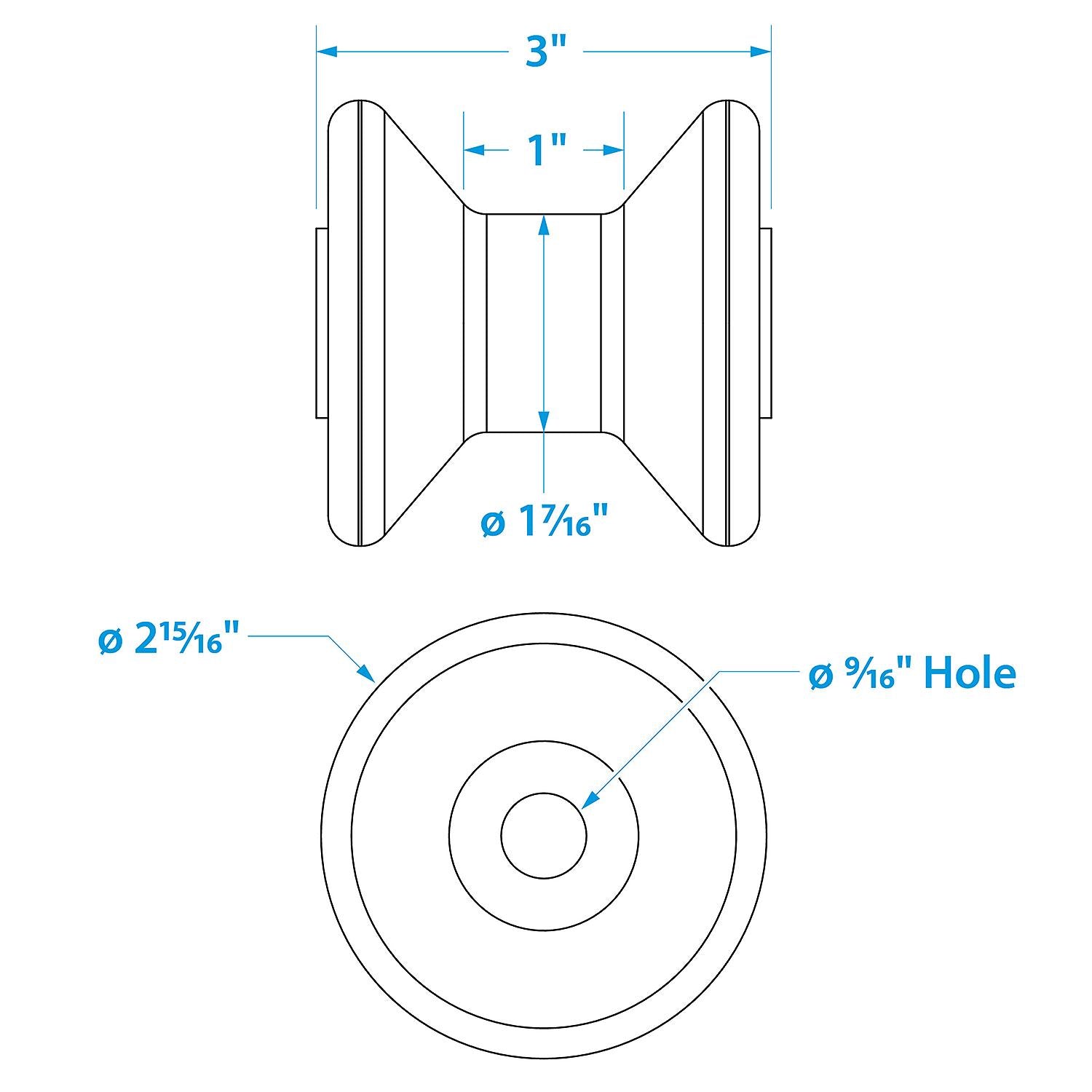 Seachoice Non-Marking TP Yellow Rubber V-Bow Stop With 1/2" ID