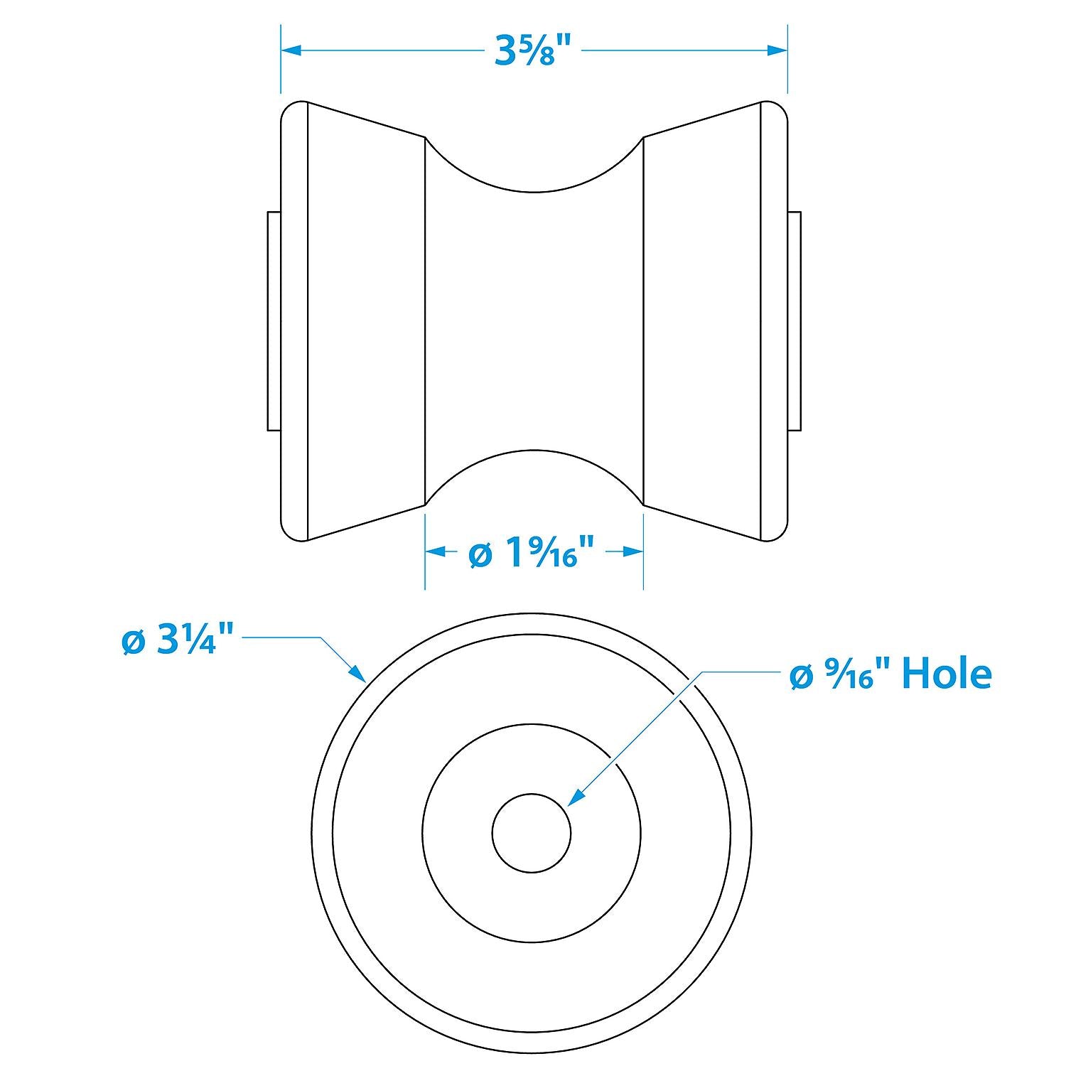 Seachoice Non-Marking TP Yellow Rubber V-Bow Stop With 1/2" ID