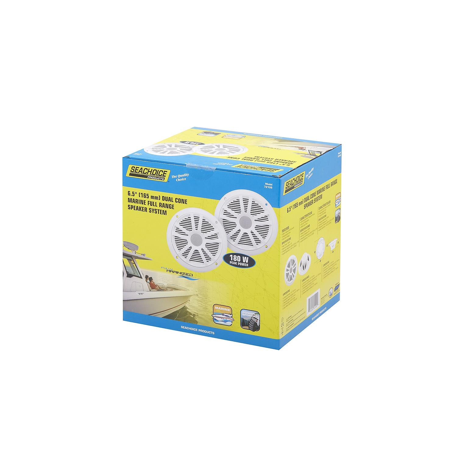 Seachoice 72109 6-1/2" 2-Way Full Range Dual Cone Speakers