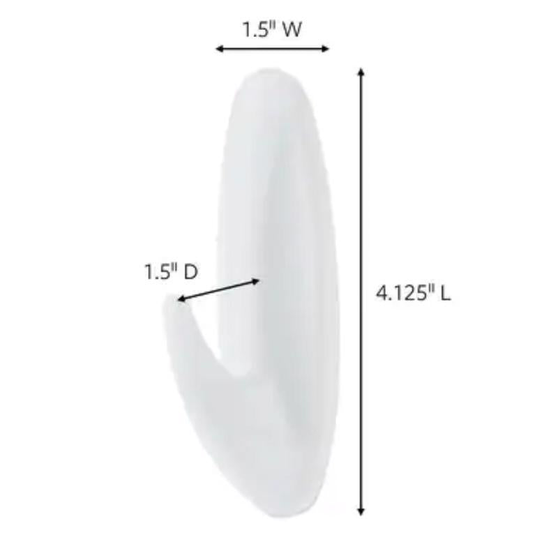 3M Command Large Plastic Designer Hooks 4.125 in. L 4 pk