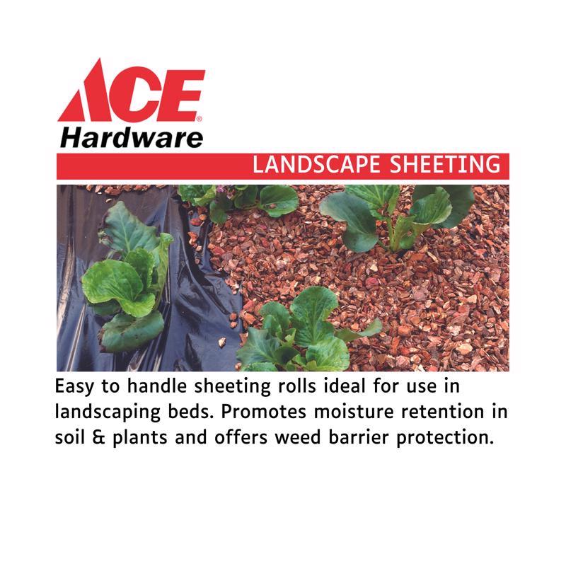 Ace Plastic Sheeting 4 mil X 15 ft. W X 25 ft. L Polyethylene Black
