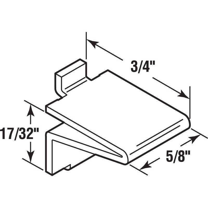 Richelieu Silver Zinc Shelf Shelf Support Clip 0.63 in. L 25 lb, Pack of 5