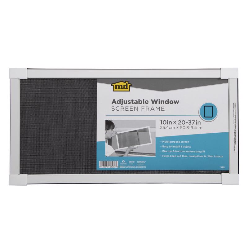 M-D Building Products White Aluminum Adjustable Screen 10 in. W X 37 in. L 1 pk, Pack of 8