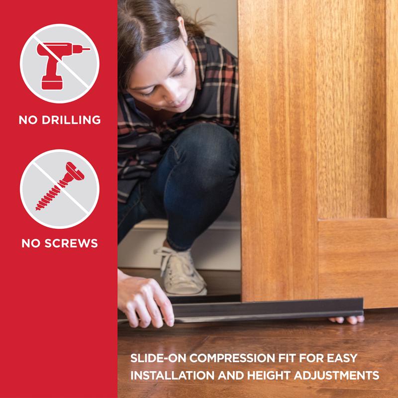 M-D Building Products CINCH Brown Vinyl Door Bottom For Doors 32 in. L X 1.38 in.