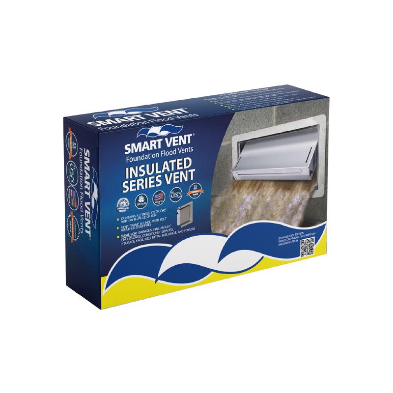 Smart Vent 8 in. H X 16 in. W Silver Stainless Steel Flood Vent