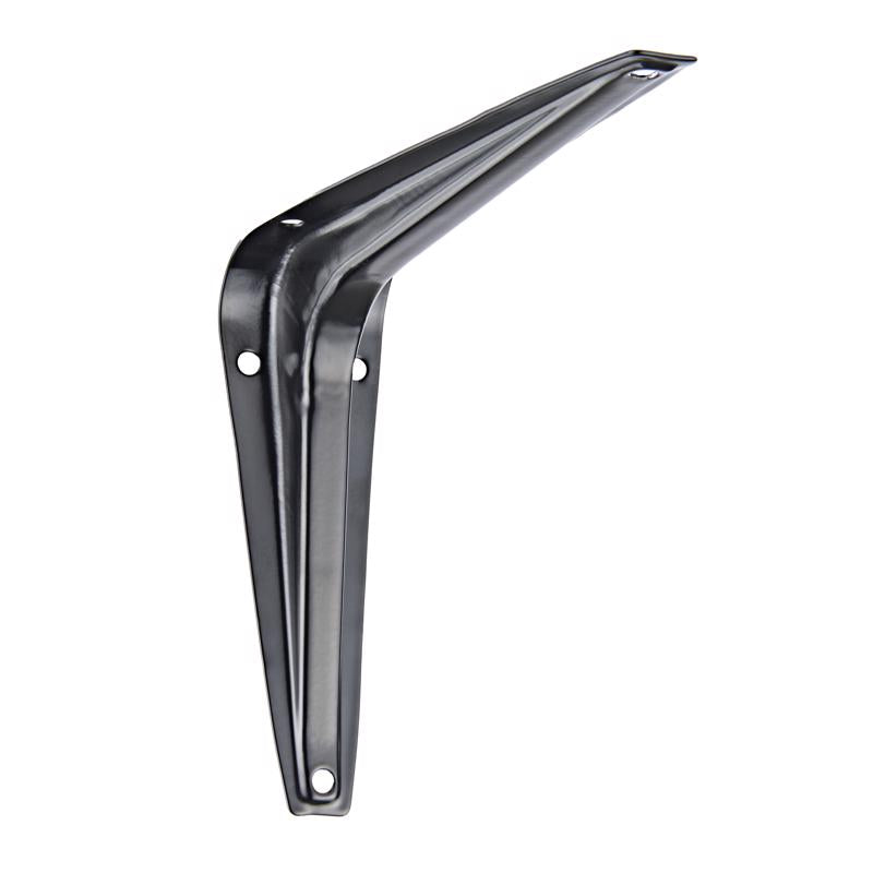 Hampton Black Steel Shelf Bracket 18 Ga. 6 in. L 100 lb, Pack of 10