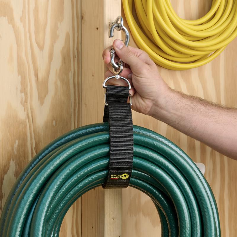 Wrap-It Hook 'n Hang 24 in. L Black Nylon/Steel/Velcro Storage Hook/Strap 250 lb. cap. 1 pk