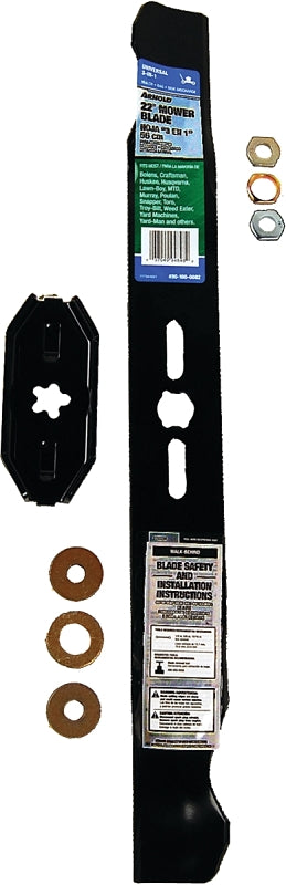 Arnold 490-100-0082 Mower Blade, 22 in L, 2-1/2 in W, Steel
