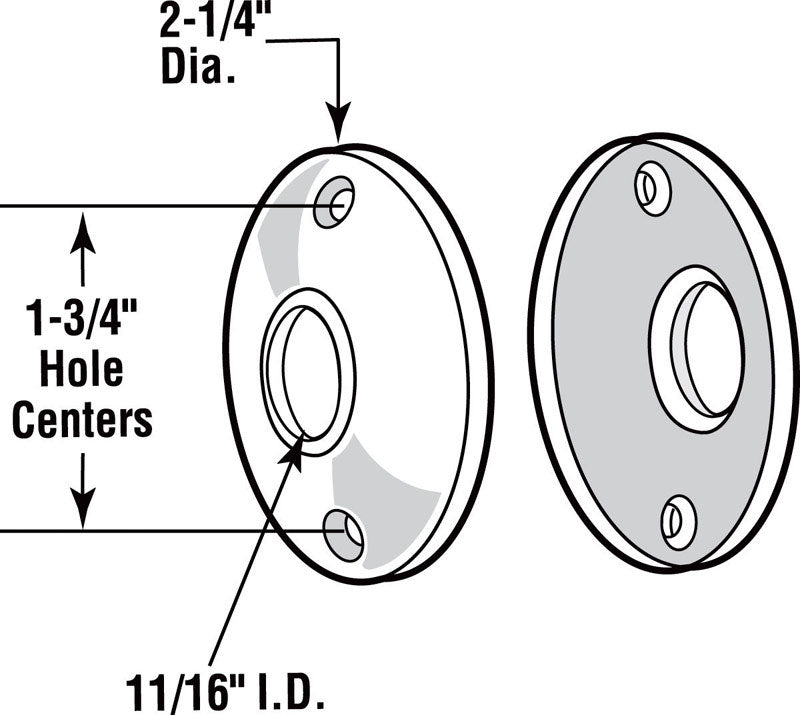 Prime-Line Chrome Silver Steel Door Knob Rosettes 2 pk
