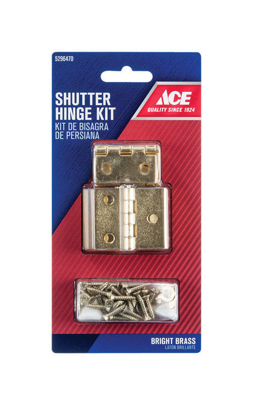Ace 1.5 in. L Bright Brass Shutter Hinge 2 pk