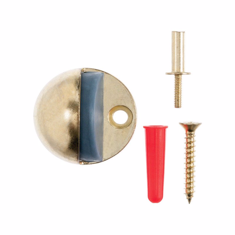 Ace 1-3/4 in. W Metal Bright Gold Door Stop Mounts to floor 1/4 in., Pack of 5