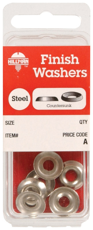 HILLMAN Nickel-Plated Steel .190 in. Finish Washer 10 pk, Pack of 10